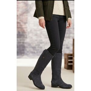 Sam Edelman Gray Over The Knee Tall Boots Gold Snap Detail Size 7M NWT